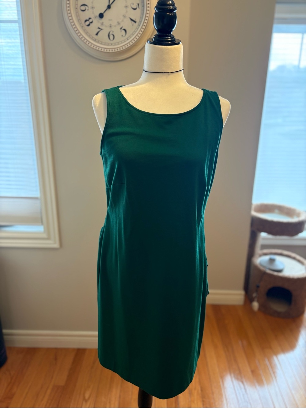 2PCS Vintage Jacob Emerald Green Sleeveless Dress&Bow- with matching cardigan - Picture 5 of 9